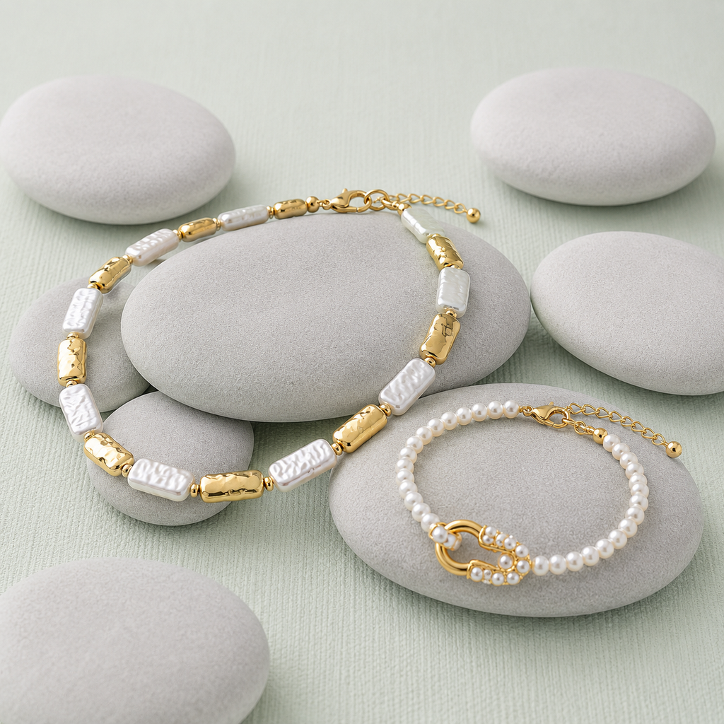 Creative Stitching Metal Necklace Bracelet For Women