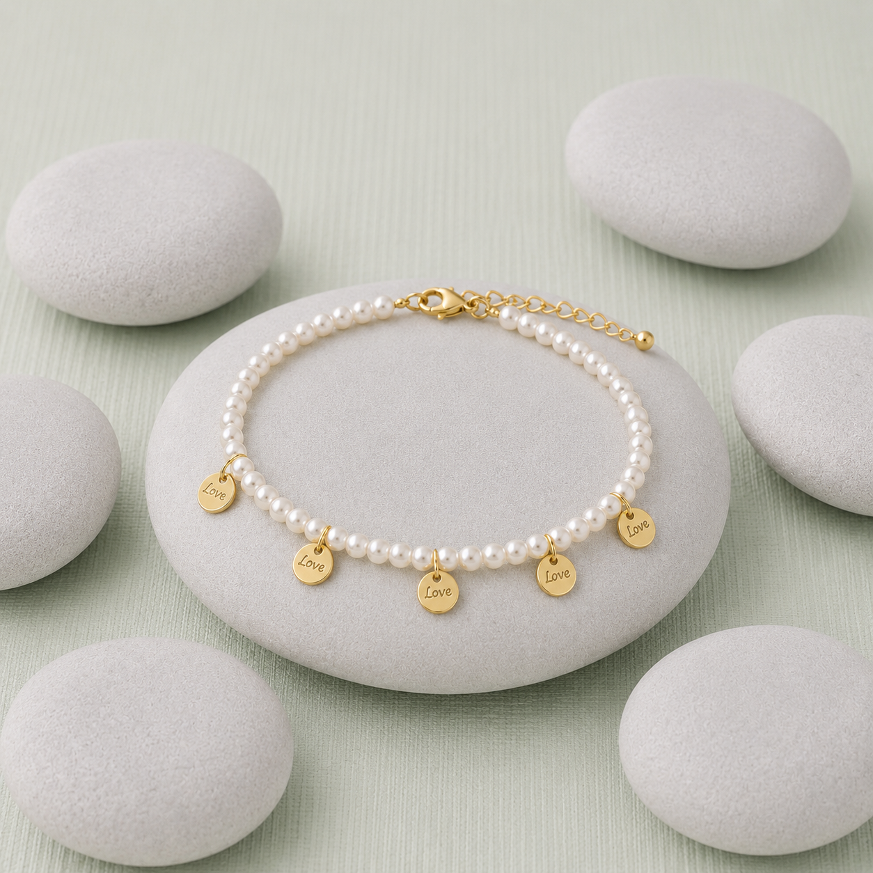 Fashion Pearl Beaded Anklet Suit Female