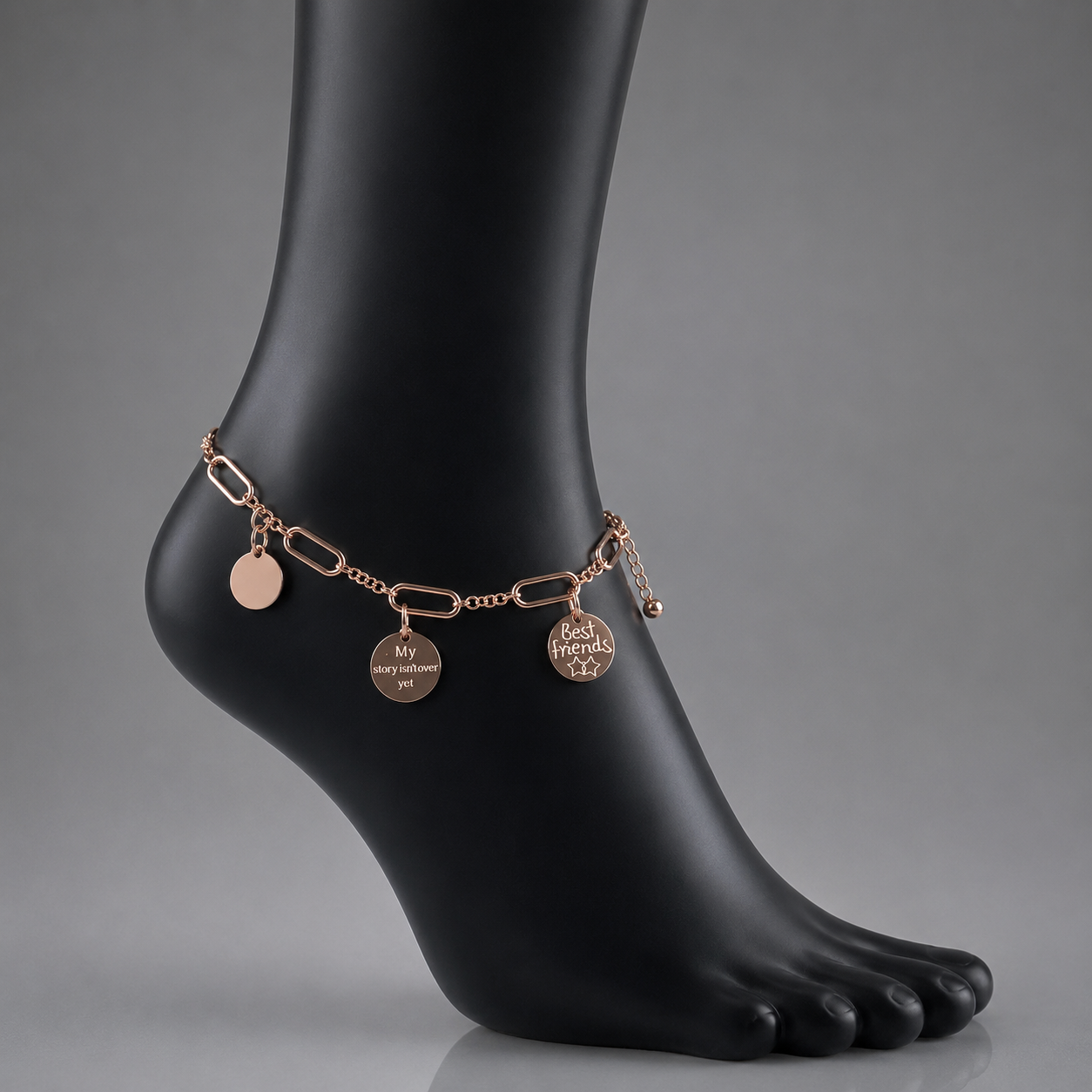 Design Titanium Steel Anklet Female Non-fading Rose Gold Sexy Nameplate